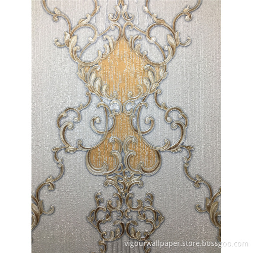 European Wallcovering waterproof damask 3D emboss wallpaper